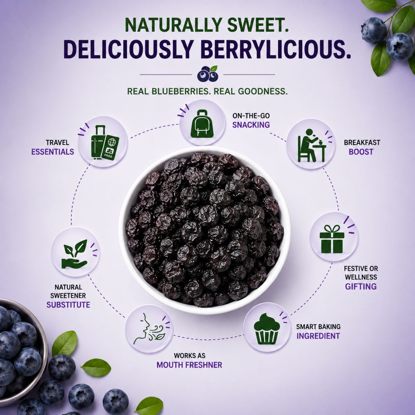 Dried blueberry uses