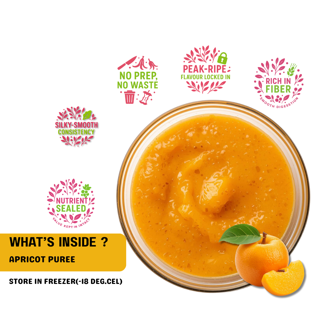 Frozen Apricot Puree 1kg - Real Fruit, Natural Sweetness for Babies FRUT