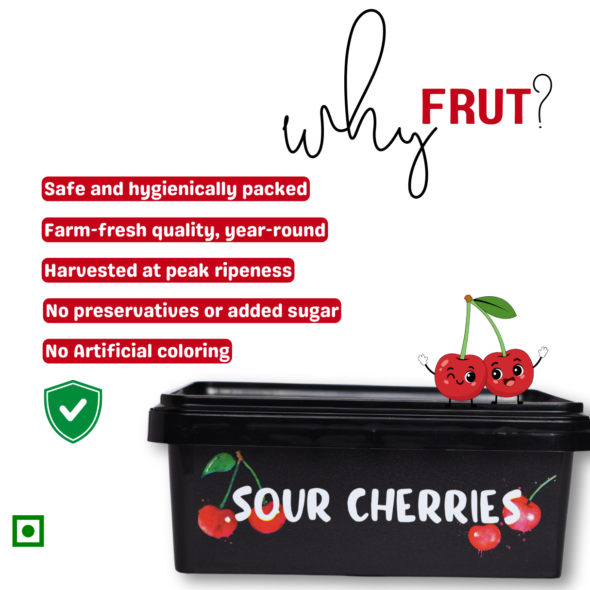 Frozen Sour Cherries - IQF Superfruit Perfect for Baking FRUT