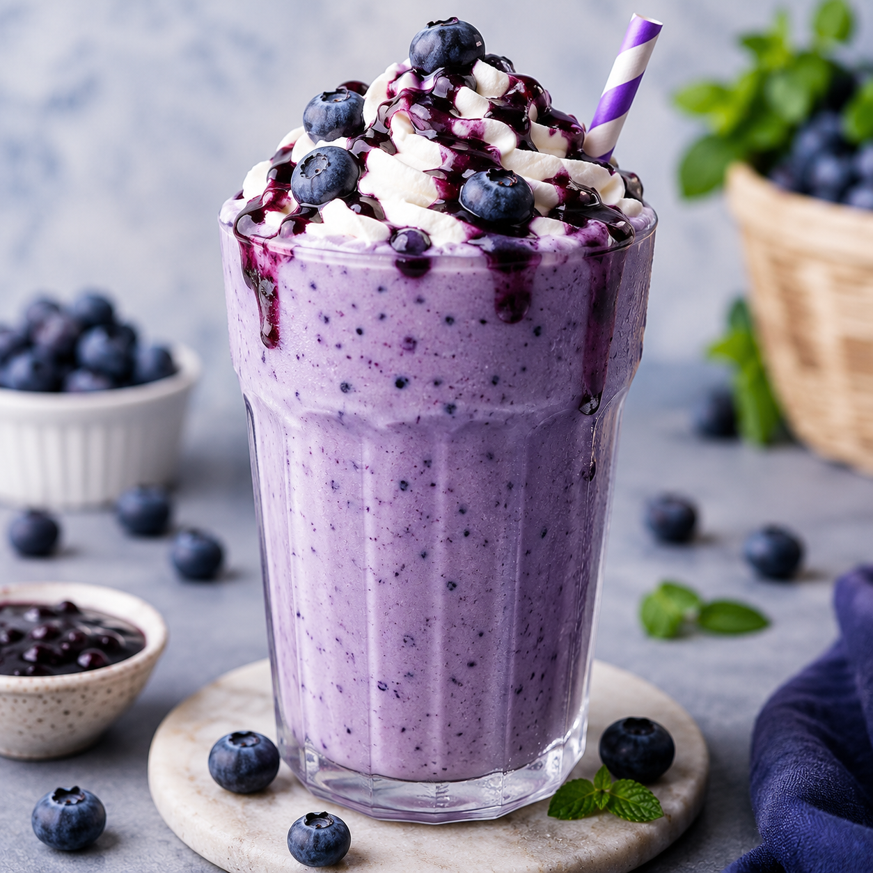 Make your own blueberry milk shake with our blueberry fillings