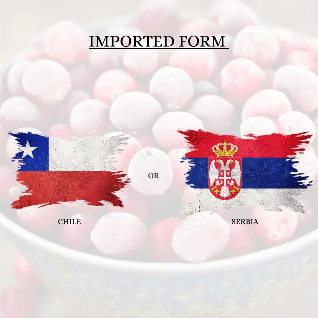 FRUT IQF frozen Mulberries are imported from Chile and Serbia