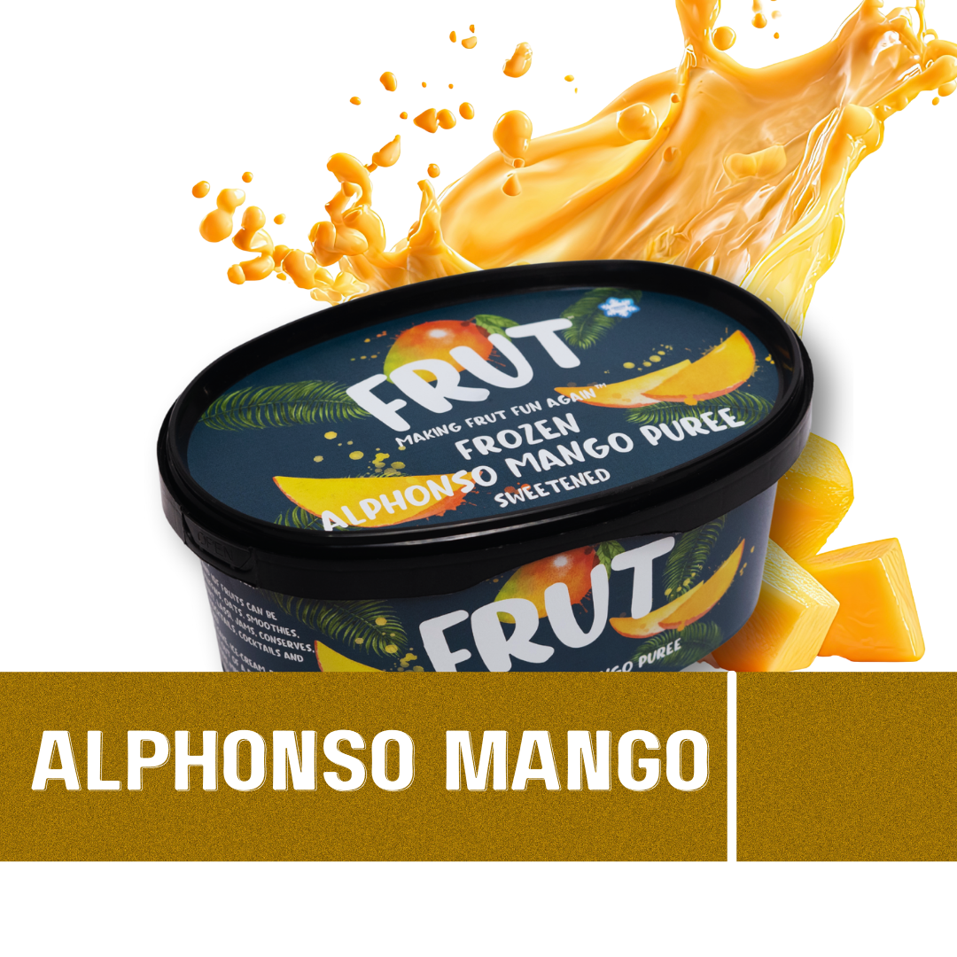Frut Frozen Alphonso Mango Pulp, sweetened 1kg