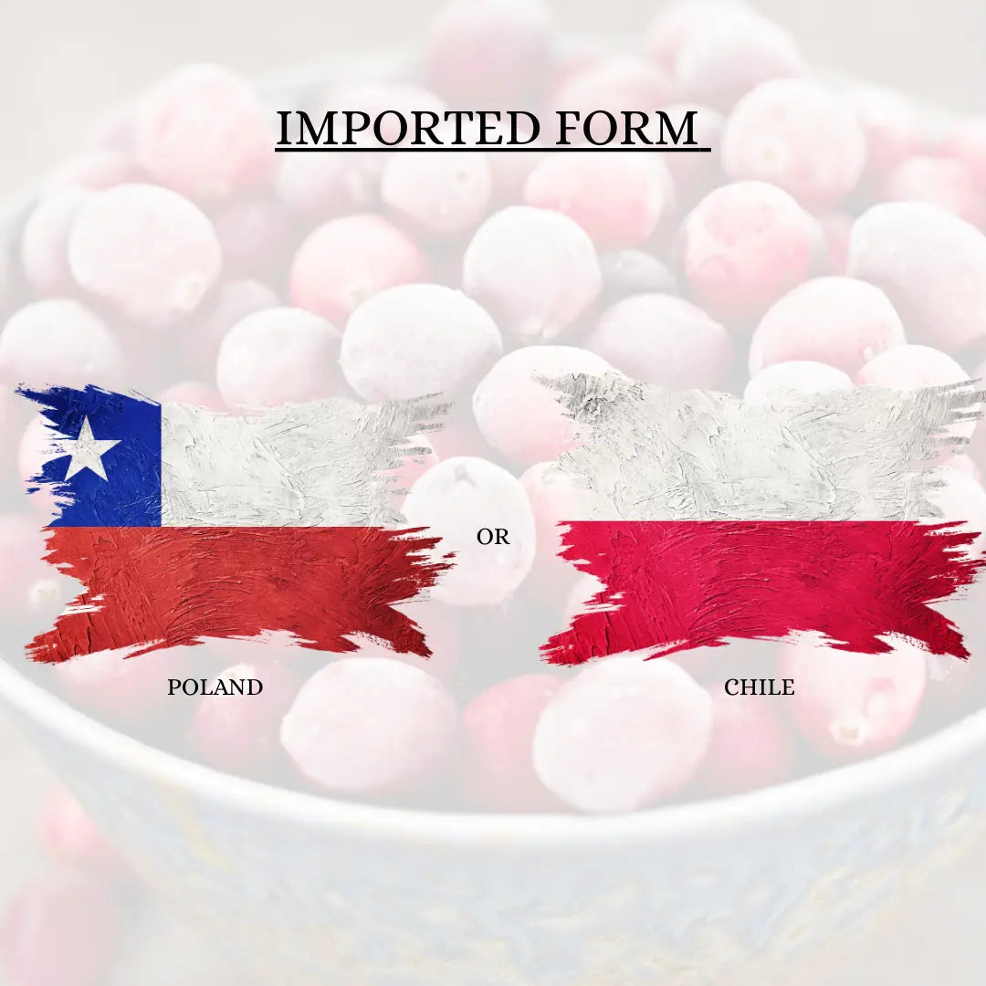 Frut imported iqf frozen raspberries are imported from Poland or Chile.