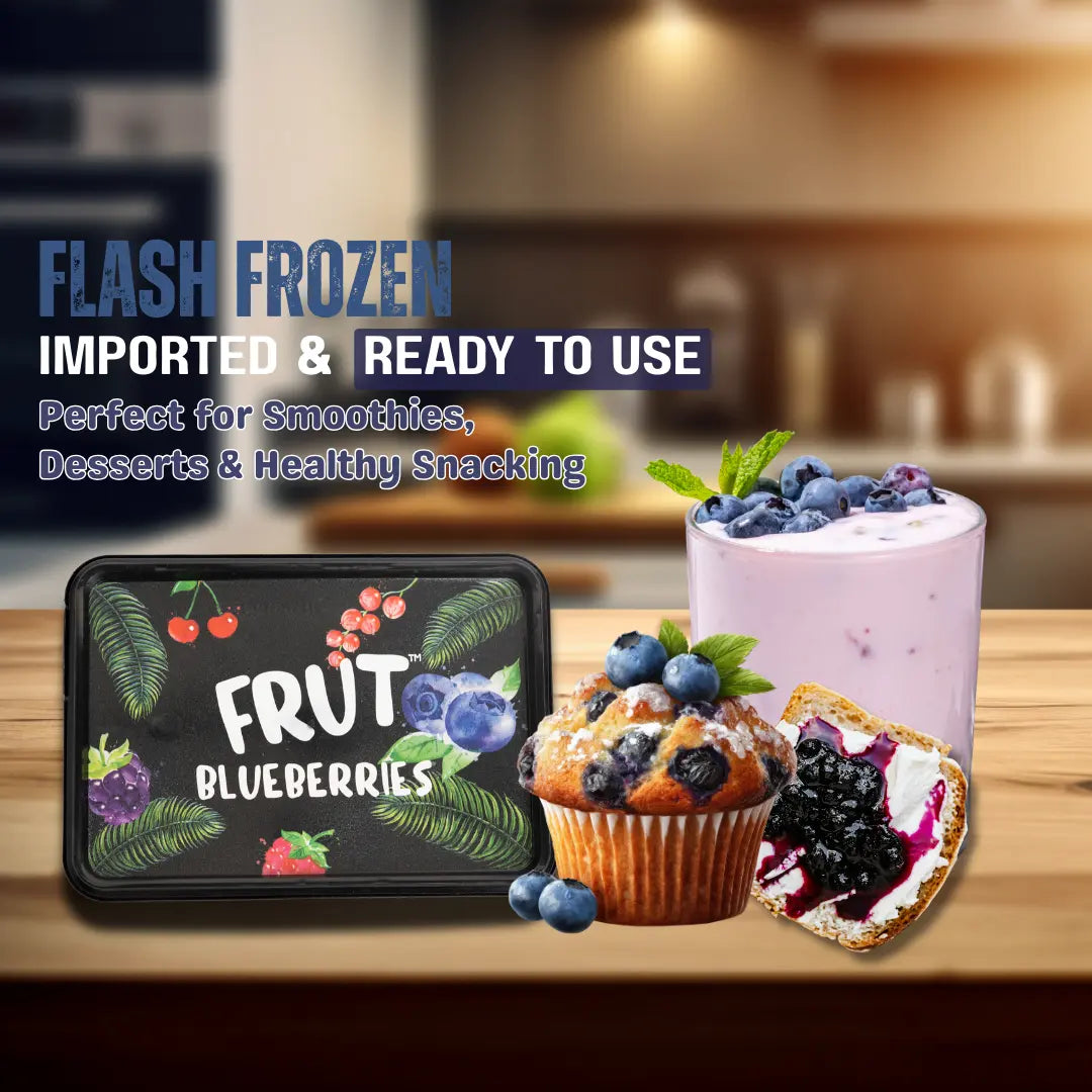 Frut imported iqf Frozen Blueberries 400g Pack. flash frozen ready to use products