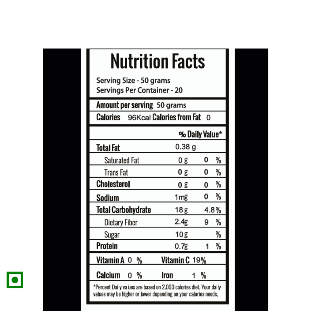 FRUT frozen berry mix nutrition facts – 100g serving with 88 kcal, 0.38g fat, 18g carbohydrates, 2.4g fiber, 10g sugar, 0.7g protein, rich in Vitamin C (19%) – net weight 200 grams