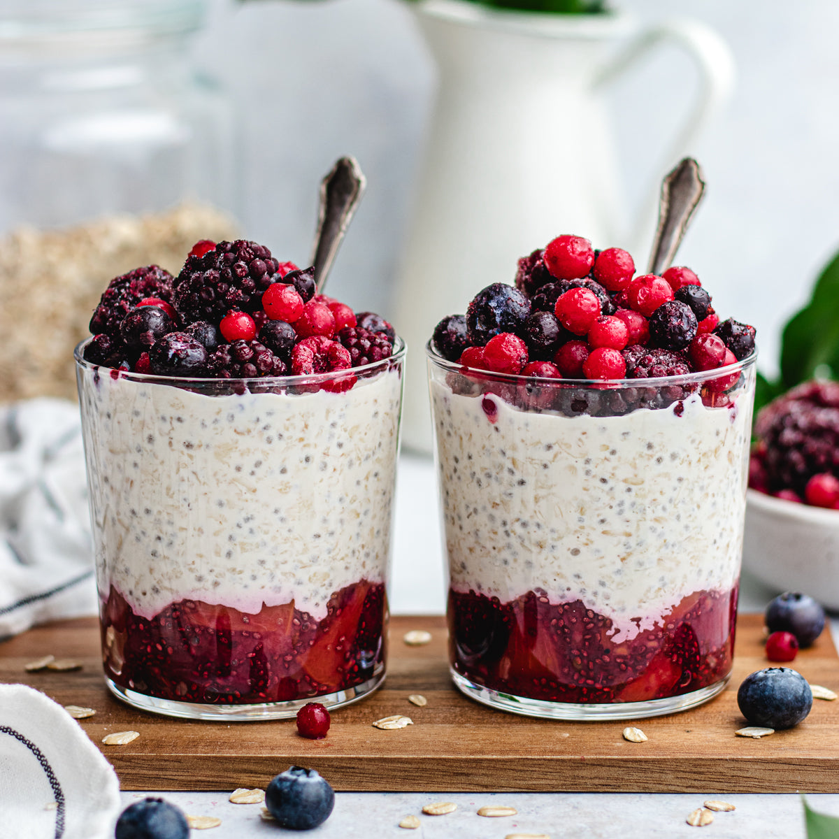frut overnight oats frozen berry recipe