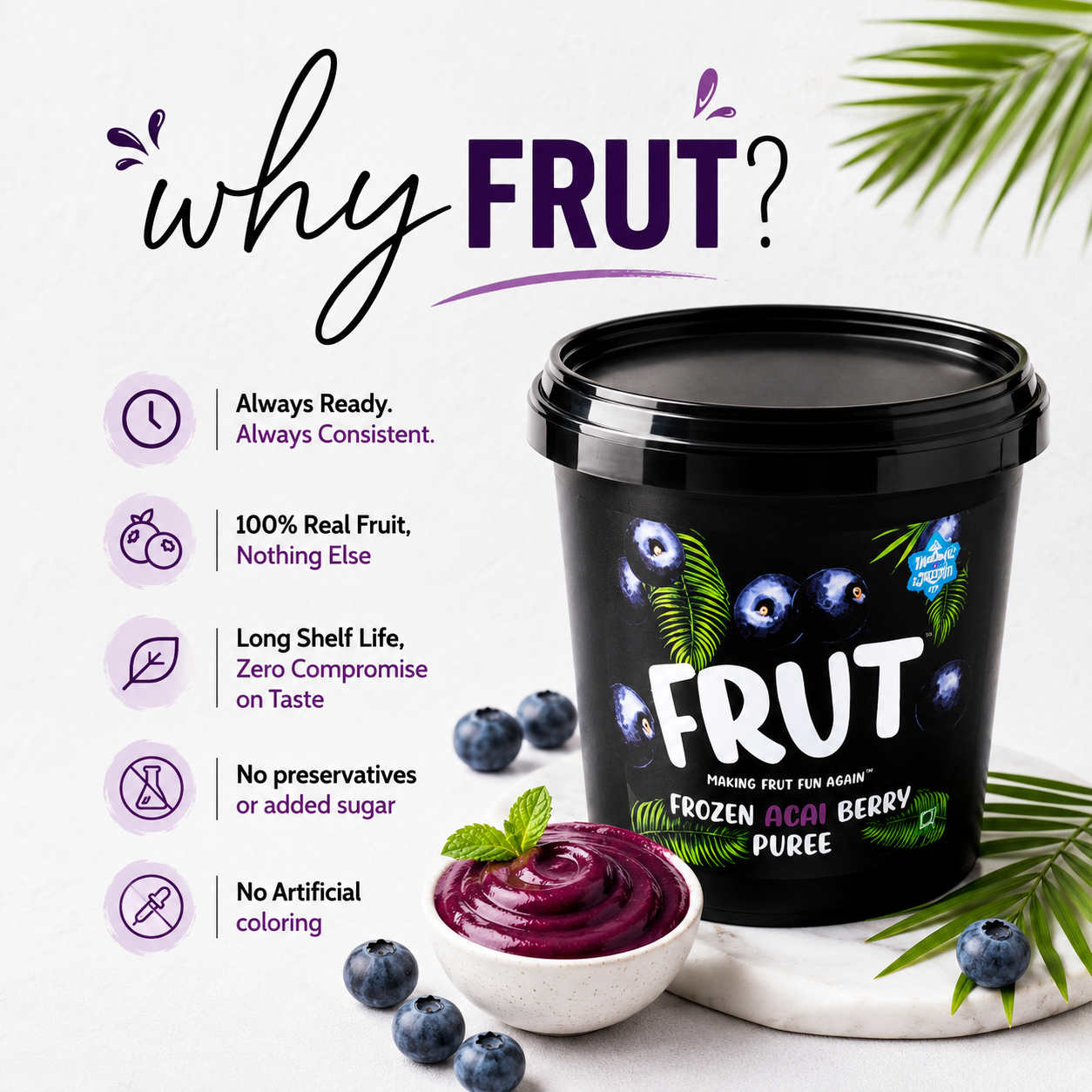 Buy acai berry puree unsweetened frut