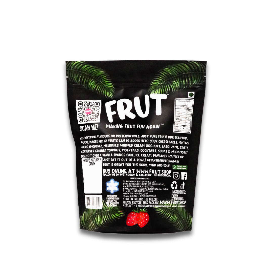 Imported Frozen Strawberries 1kg - Ready to Use, Farm Fresh FRUT