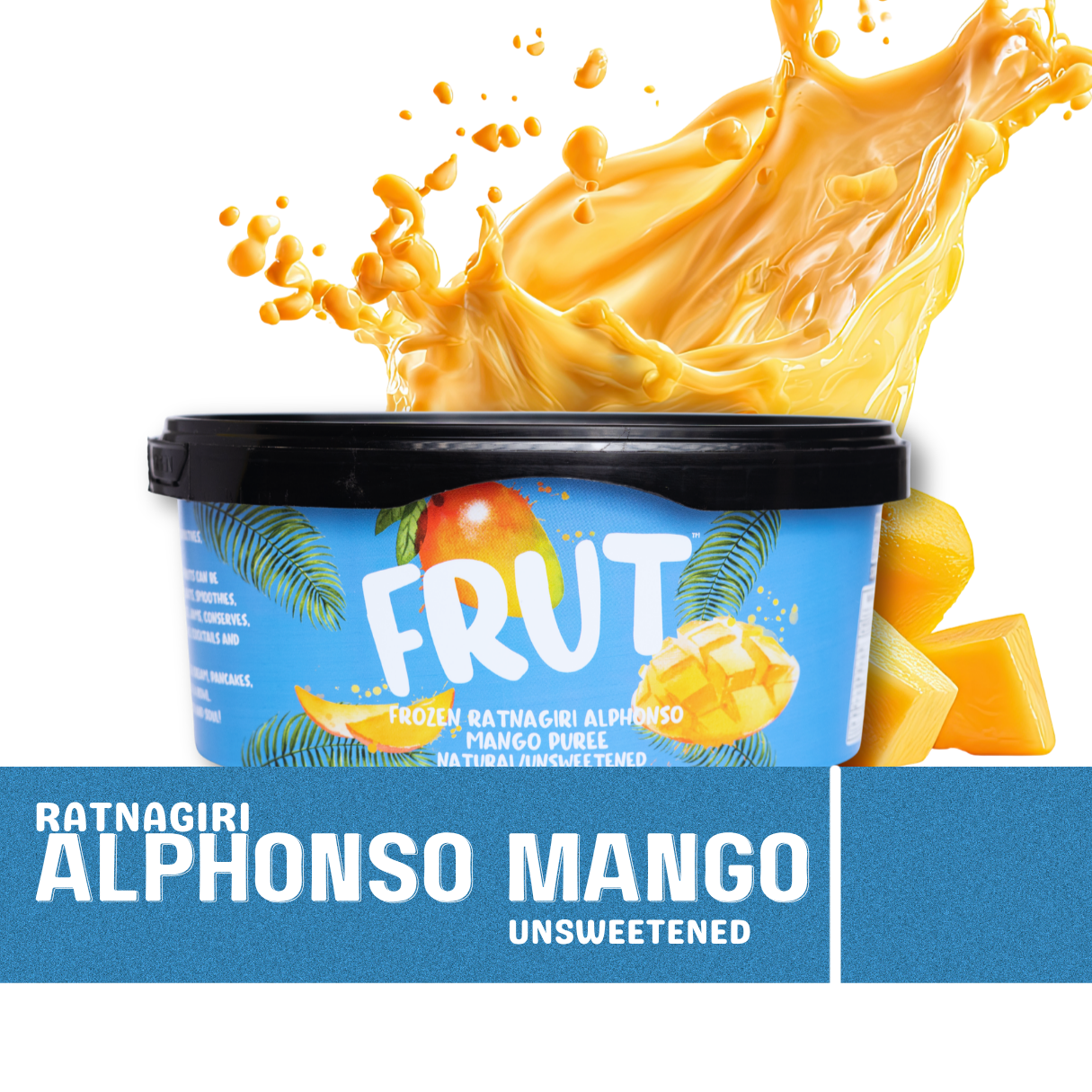 Frozen Ratnagiri Alphonso Mango Pulp 1kg – Natural Unsweetened Aam Ras FRUT