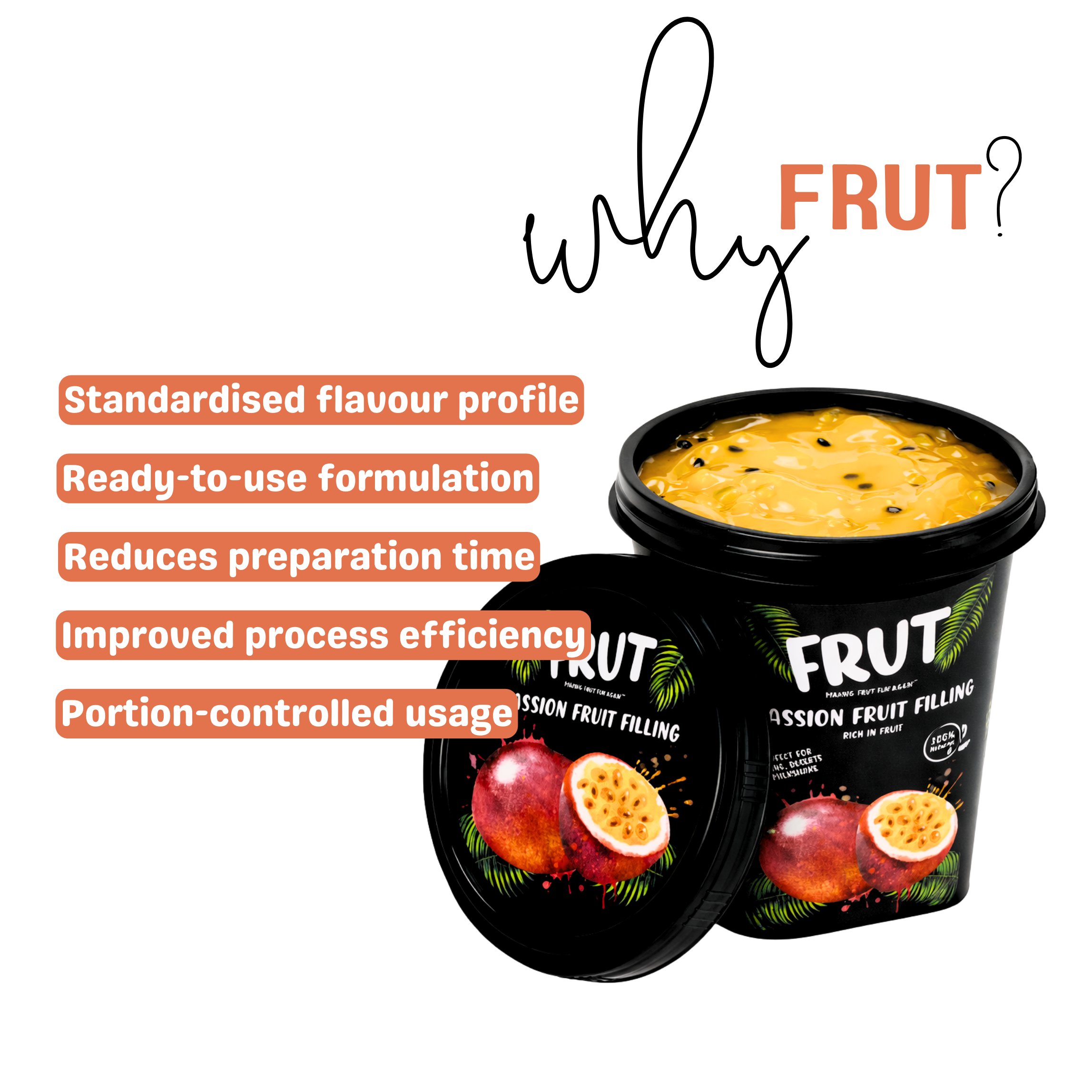 Passion fruit fillings 1kg- 60% real fruit FRUT
