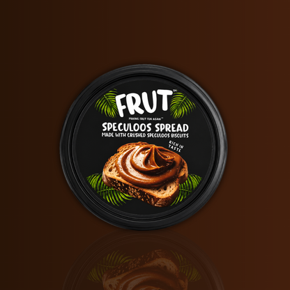 frut speculoos spread rich in caramalized biscuit and also called cookie biscuits