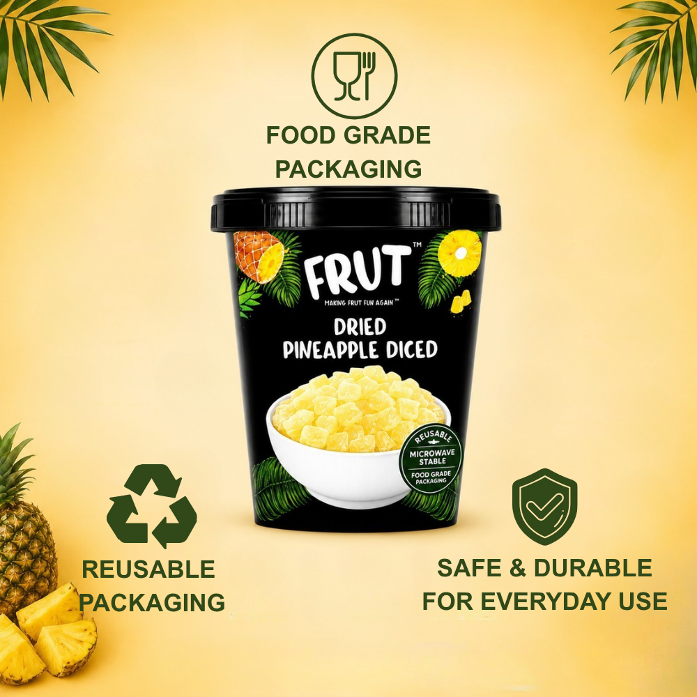 Frut dried pineapple dices - packaging benefits