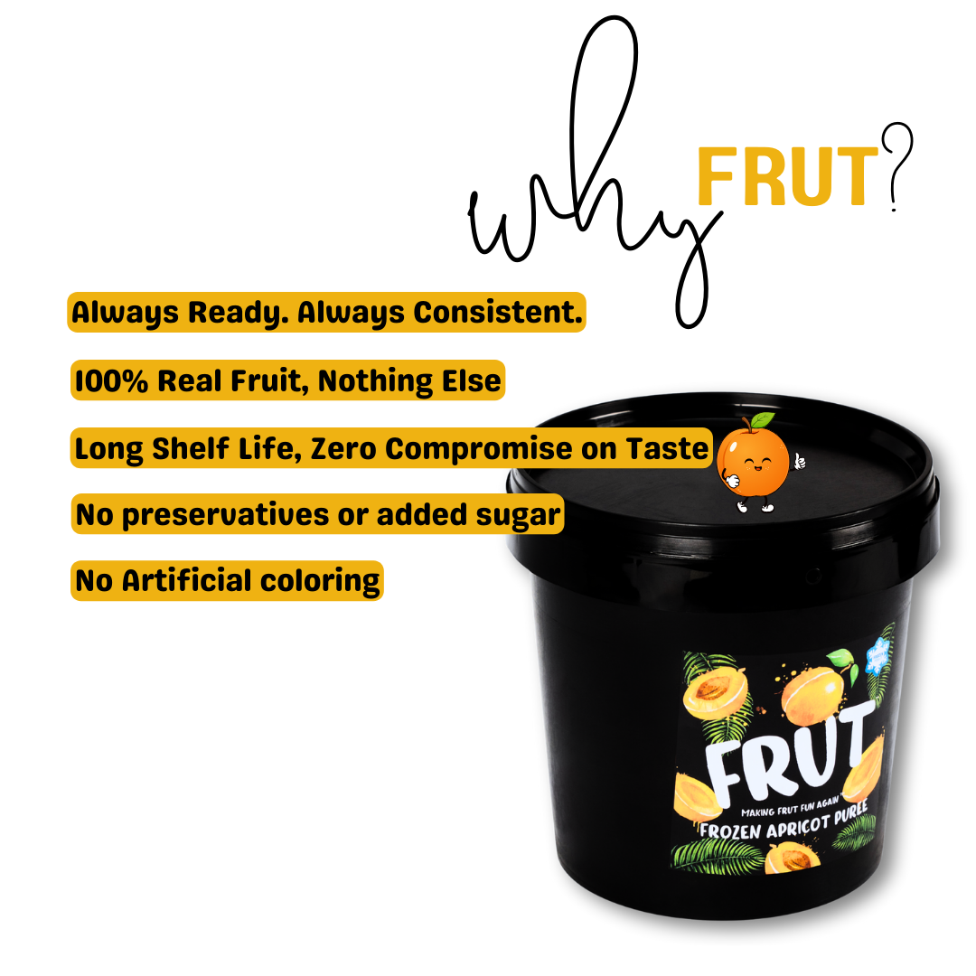 Frozen Apricot Puree 1kg - Real Fruit, Natural Sweetness for Babies FRUT