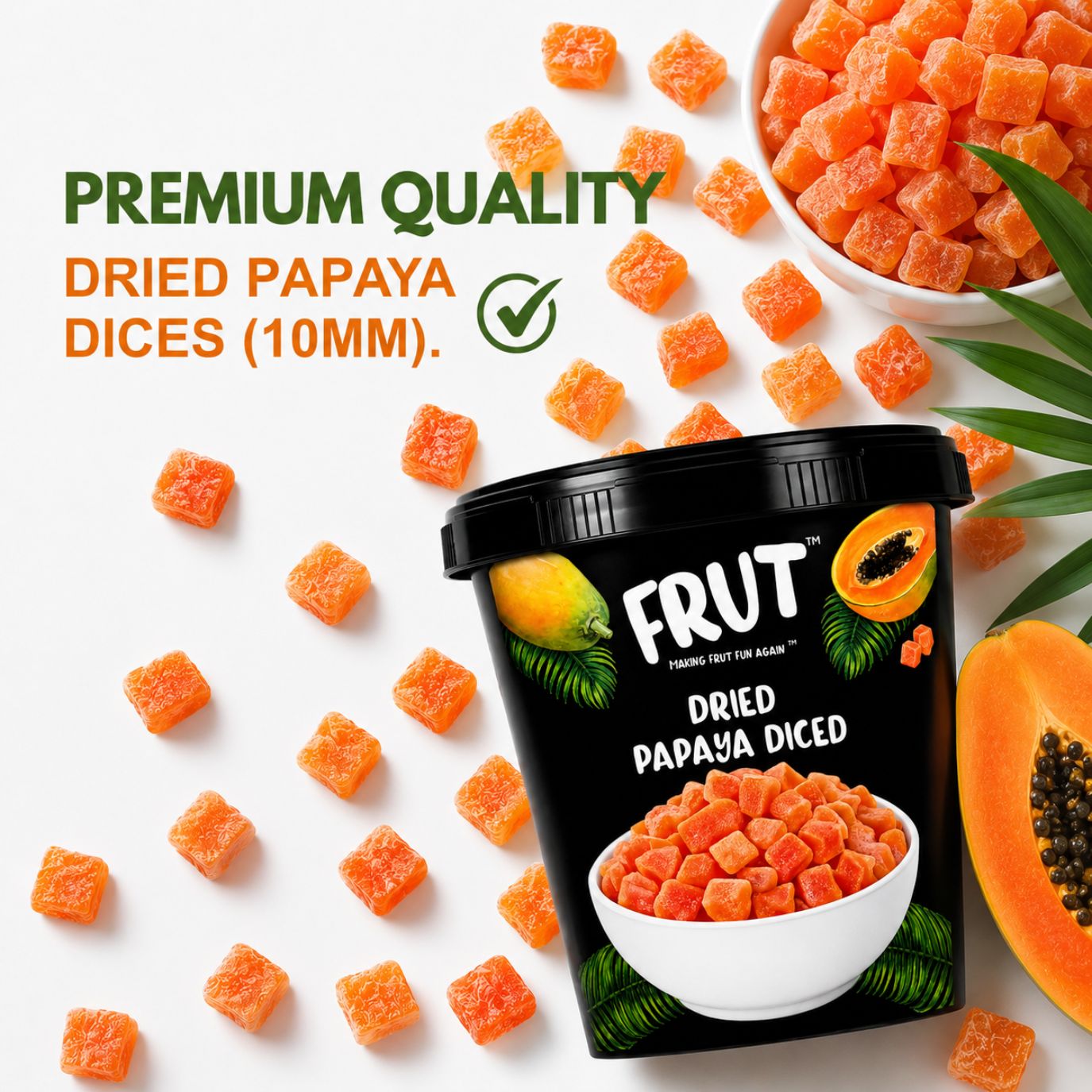 Premium Dried Papaya | Naturally Sweet Healthy Snack FRUT