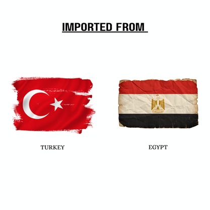 frut importes strawberry from Turkey and Egypt text on a white background