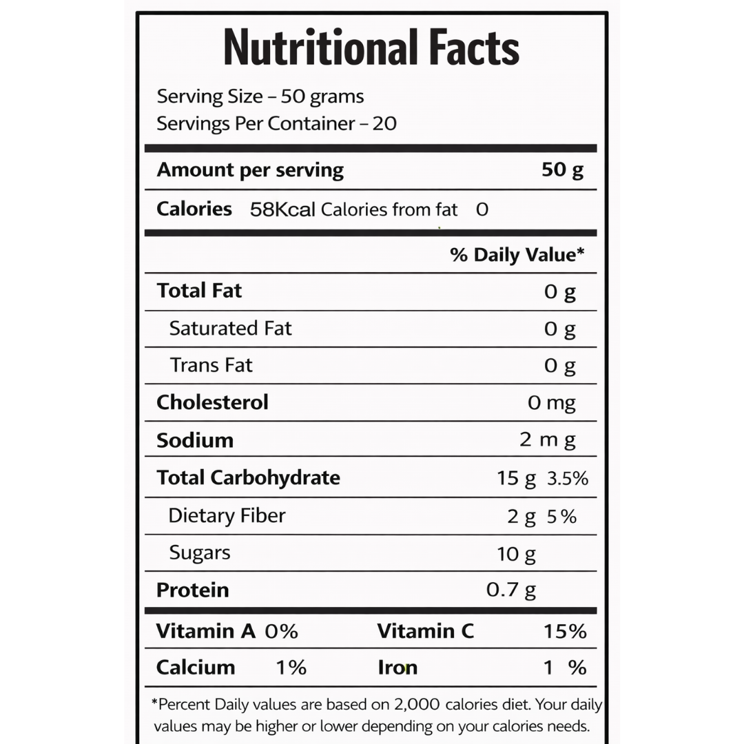 FRUT Frozen Blood Orange Puree nutritional facts