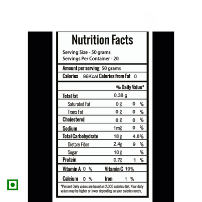 FRUT frozen berry mix nutrition facts – 100g serving with 88 kcal, 0.38g fat, 18g carbohydrates, 2.4g fiber, 10g sugar, 0.7g protein, rich in Vitamin C (19%) – net weight 200 grams