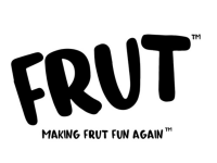 Logo with the word 'FRUT' and a tagline "making frut fun again" below it on a white background
