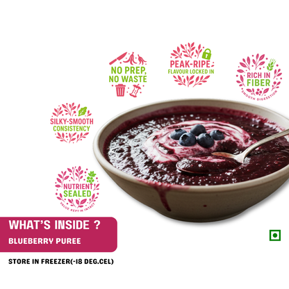 FRUT frozen blurberry is rich in fiber, peak ripe falvour locked in, no prep no waste, silky smooth consisitency, and nutrient sealed.