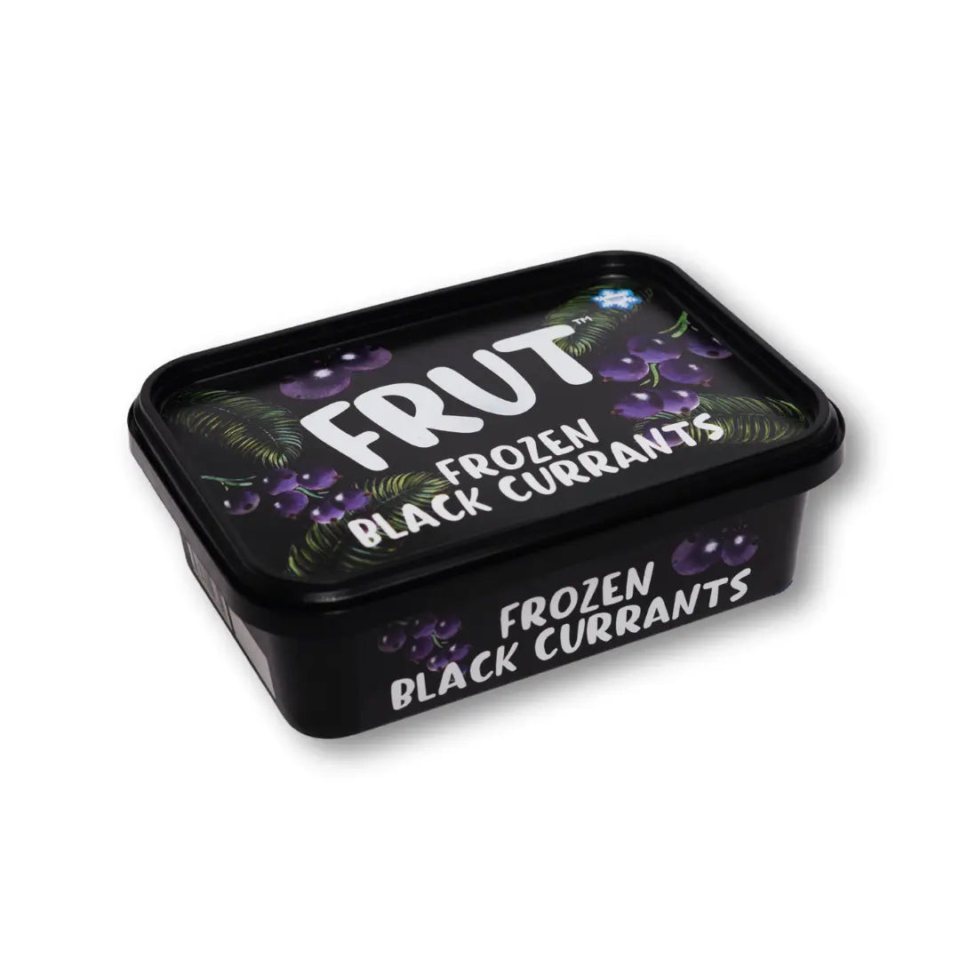 FRUT Frozen Black Currants pack — premium frozen black currant berries, rich in antioxidants and nutrients, perfect for smoothies and desserts.