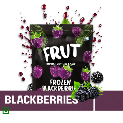 Frozen blackberries by FRUT – fresh, juicy, antioxidant-rich berries sealed for year-round freshness.