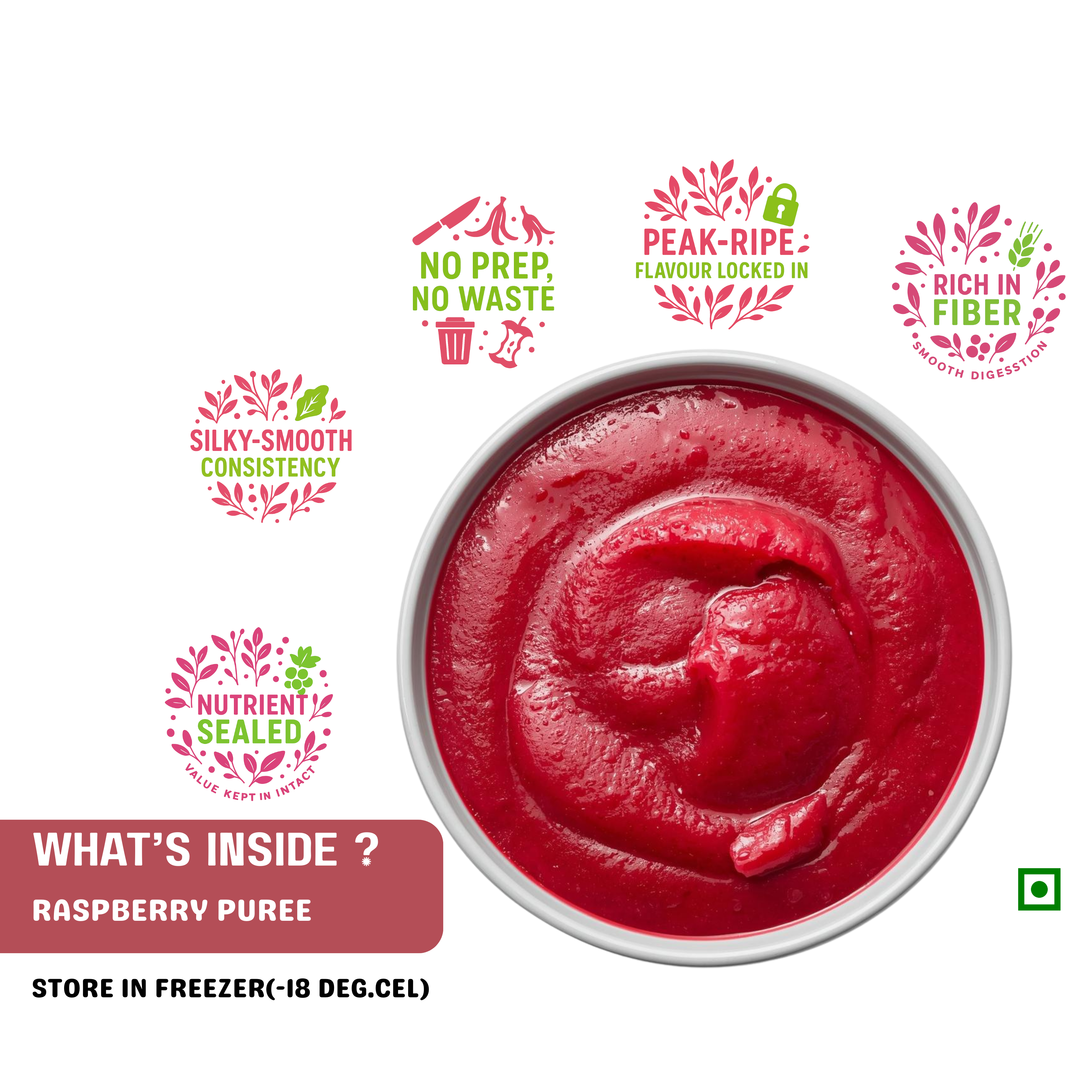 Benefits of using frozen  Raspberry puree