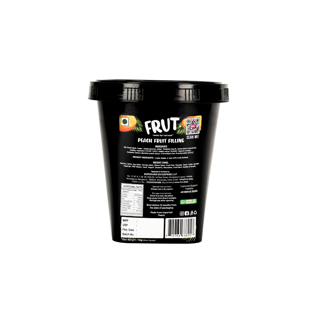 Peach fruit fillings back label