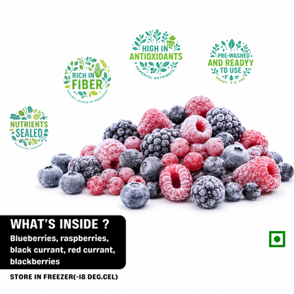 frozen mix berries contains - blueberries, raspberries, blackcurrants, red currants, blackberries