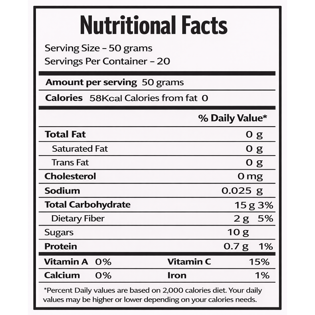 frut frozen pineapple puree nutritional facts